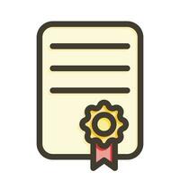 Certificate Vector Thick Line Filled Colors Icon For Personal And Commercial Use.
