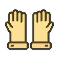 Glove Vector Thick Line Filled Colors Icon For Personal And Commercial Use.