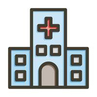 hospital vector grueso línea lleno colores icono para personal y comercial usar.