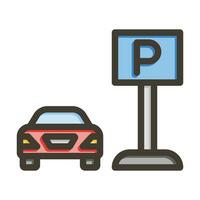 Parking Vector Thick Line Filled Colors Icon For Personal And Commercial Use.