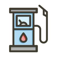 Gas Station Vector Thick Line Filled Colors Icon For Personal And Commercial Use.