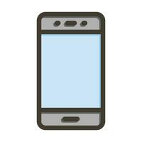 Mobile Phone Vector Thick Line Filled Colors Icon For Personal And Commercial Use.