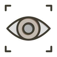 Eye Scan Vector Thick Line Filled Colors Icon For Personal And Commercial Use.