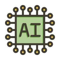 Artificial Intelligence Vector Thick Line Filled Colors Icon For Personal And Commercial Use.
