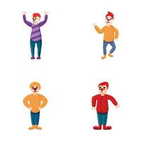 Clown icons set cartoon vector. Circus clown vector