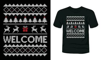 Welcome ugly Sweater design vector