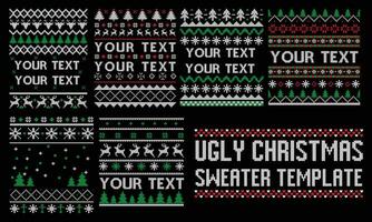 Ugly Christmas sweater template vector