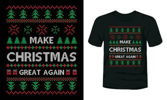 hacer que la navidad vuelva a ser genial diseño de suéter feo vector