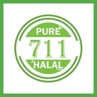 diseño con halal hoja diseño 711 vector