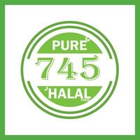 diseño con halal hoja diseño 745 vector