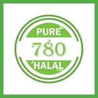 design with halal leaf design 780 vector