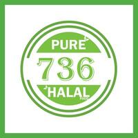 design with halal leaf design 736 vector