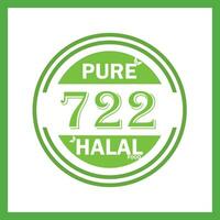 design with halal leaf design 722 vector