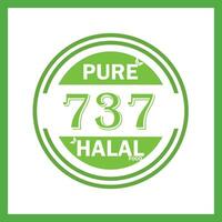 design with halal leaf design 737 vector