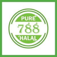 diseño con halal hoja diseño 788 vector