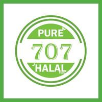 design with halal leaf design 707 vector