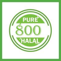 design with halal leaf design 800 vector