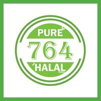 design with halal leaf design 764 vector