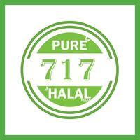 diseño con halal hoja diseño 717 vector