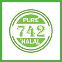 design with halal leaf design 742 vector