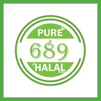 design with halal leaf design 689 vector