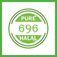 design with halal leaf design 696 vector