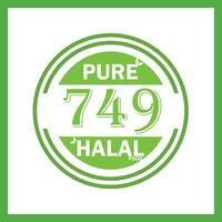 design with halal leaf design 749 vector