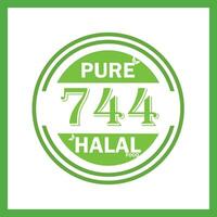 design with halal leaf design 744 vector