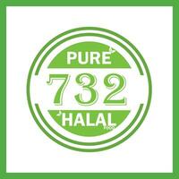 design with halal leaf design 732 vector