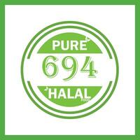 diseño con halal hoja diseño 694 vector