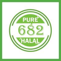 design with halal leaf design 682 vector