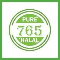 design with halal leaf design 765 vector