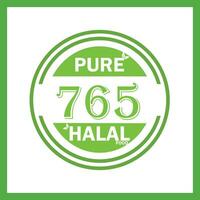 design with halal leaf design 765 vector