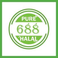 design with halal leaf design 688 vector