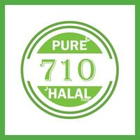 design with halal leaf design 710 vector