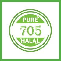 design with halal leaf design 705 vector