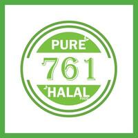 design with halal leaf design 761 vector
