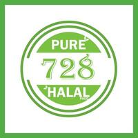 design with halal leaf design 728 vector