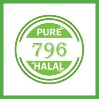 design with halal leaf design 796 vector