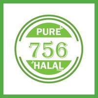 design with halal leaf design 756 vector