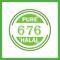 design with halal leaf design 676 vector