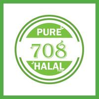 design with halal leaf design 708 vector