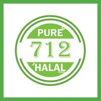 design with halal leaf design 712 vector