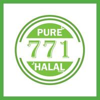 design with halal leaf design 771 vector