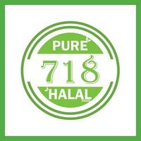 design with halal leaf design 718 vector