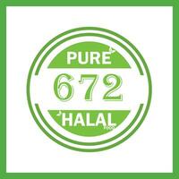 design with halal leaf design 672 vector