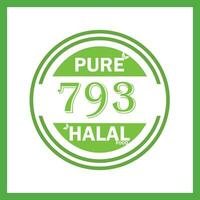 design with halal leaf design 793 vector