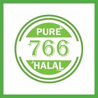 design with halal leaf design 766 vector