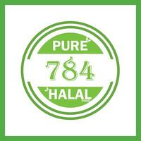 design with halal leaf design 784 vector