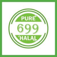 design with halal leaf design 699 vector